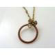 Wire Wrapped Circle Pendant with Swarovski Crystals