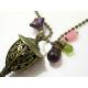 Amphora Necklace with Czech Flower and Drop Beads