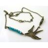 Bird Necklace, Crystals