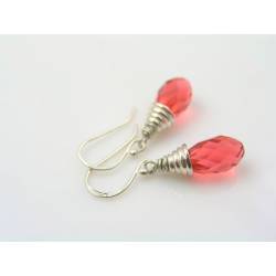 Padparadscha Swarovski Crystal Earrings, Sterling Silver