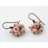 Rhodochrosite Earrings, Copper