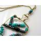 Wire Wrapped Turquoise and Hematite Pendant Necklace