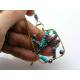 Wire Wrapped Turquoise and Hematite Pendant Necklace