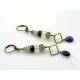 Long Gemstone Earrings, Amethyst, Prehnite, Garnet and Rose Quartz