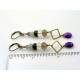 Long Gemstone Earrings, Amethyst, Prehnite, Garnet and Rose Quartz