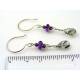 Tourmalinated Quartz and Amethyst Earrings - Sterling Silver