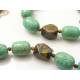 African Turquoise, Tiger's Eye and Quartz Necklace