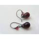 Smooth Siam Red Czech Glass Teardrop Earrings