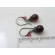 Smooth Siam Red Czech Glass Teardrop Earrings