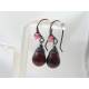 Smooth Siam Red Czech Glass Teardrop Earrings