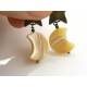 Mother of Pearl Crescent Moon on Old Brass Star Stud Earrings