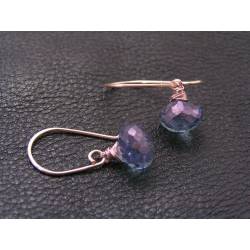 Blue Quartz Rose Gold Earrings