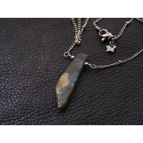 Rough Cut Labradorite Necklace