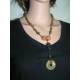 Unakite, Peach Aventurine and Tourmaline Necklace