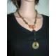 Unakite, Peach Aventurine and Tourmaline Necklace