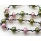 Olivine and Pink Pearl Necklace