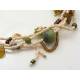 4 Strand Hand Woven Seed Bead Necklace with Serpentine Leaf