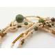 4 Strand Hand Woven Seed Bead Necklace with Serpentine Leaf
