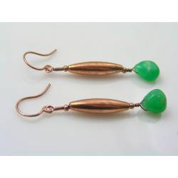 Chrysoprase Copper Earrings