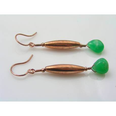 Chrysoprase Copper Earrings