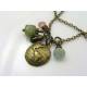 Globe, Vesuvianite, Tourmaline and Aquamarine Charm Necklace