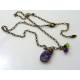 Hammered Amethyst and Peridot Necklace