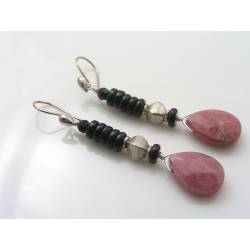 Rhodonite and Black Onyx Earrings