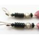 Rhodonite and Black Onyx Earrings