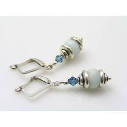 Genuine Aquamarine Earrings, March Birthstone