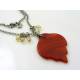 Carved Carnelian Leaf Necklace