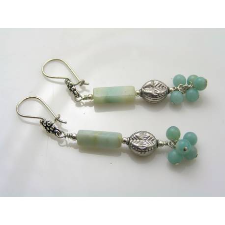 Larimar Earrings, Sterling Silver