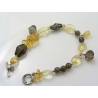 Citrine and Smokey Quartz Sterling Silver Bracelet