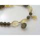 Citrine and Smokey Quartz Sterling Silver Bracelet