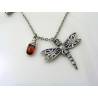 Dragonfly and Garnet Necklace