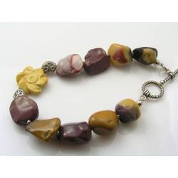 Australian Mookaite Bracelet in Sterling Silver