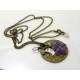 Moon Necklace with Gemstone Stars and MoP Crescent Moon