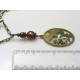 Thorn Bird and Roses Necklace, Red Crystal
