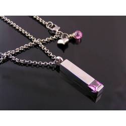 Urn Necklace, Pink Cubic Zirconia