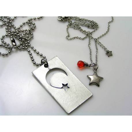 Couple Necklaces, Dog Tag and Star