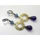 Starry Night - Blue Crystal and Czech Drop Earrings