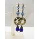 Starry Night - Blue Crystal and Czech Drop Earrings