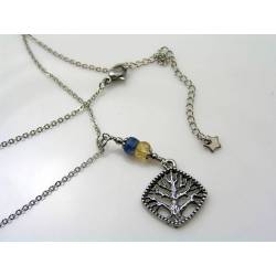 Tree of Life Necklace with Kyanite and Citrine