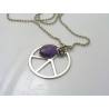 Peace Sign Body Necklace with Amethyst