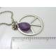Large Peace Sign Body Necklace with Amethyst