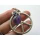 Large Peace Sign Body Necklace with Amethyst