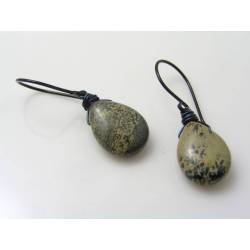 Wire Wrapped Earrings with Apache Jasper