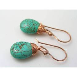 Wire Wrapped Turquoise Earrings