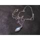 Rainbow Moonstone and Heart Sterling Necklace