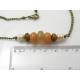 Moonstone, Bronzite, Aventurine and Pearl - Station Necklace