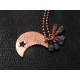Solid Copper Moon, Labradorite and Moonstone Necklace